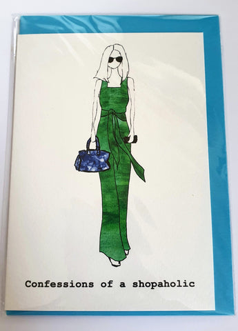 CONFESSIONS OF A SHOPAHOLIC GREETING CARD BY PROUD LONDON Greeting Cards PROUD LONDON