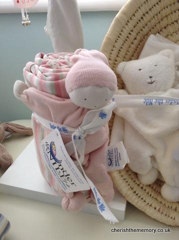 Best Years Organic Baby Swaddle blanket and toy set in pink - ash-dove