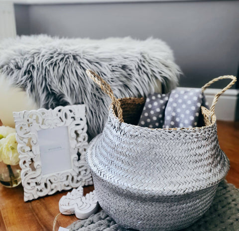 Silver Seagrass Basket by Retreat Home Shopping Retreat Home