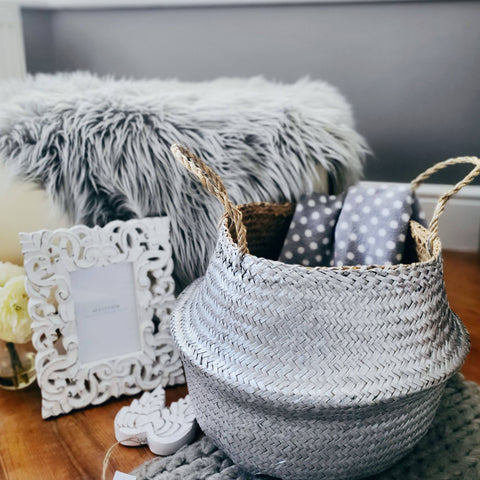 Silver Seagrass Basket by Retreat Home Shopping Retreat Home
