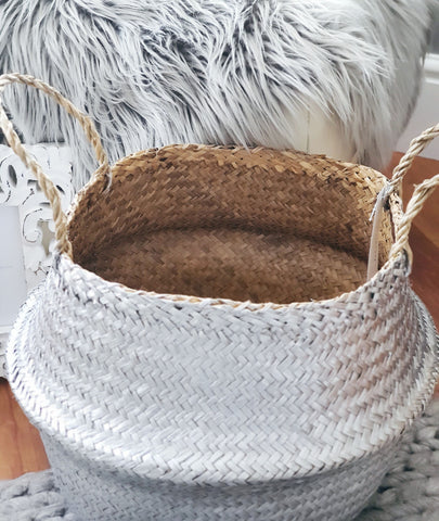 Silver Seagrass Basket by Retreat Home Shopping Retreat Home