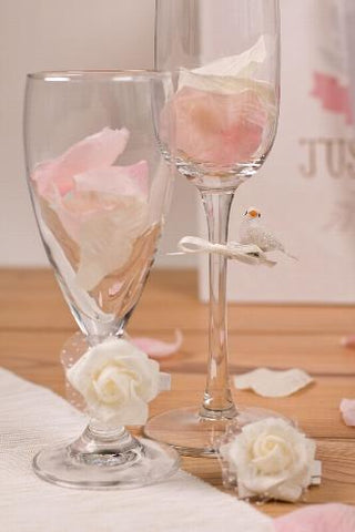 Soft White Silk Rose Petal Confetti by Artebene - ash-dove