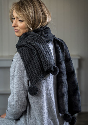Dark Grey Pompom Scarf by Retreat home Shopping,Christmas Shop Retreat Home
