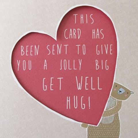 Heart Get Well Greeting Card by Paperlink - ash-dove