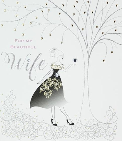 Paperlink My Beautiful Wife Greeting Card - ash-dove