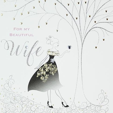 Paperlink My Beautiful Wife Greeting Card - ash-dove