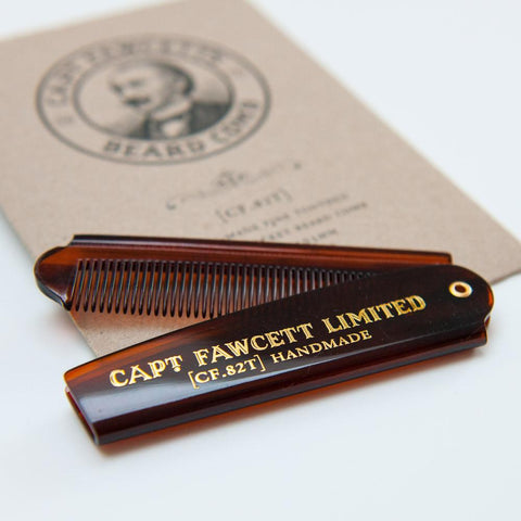 Captain Fawcett Pocket Beard Comb - ash-dove