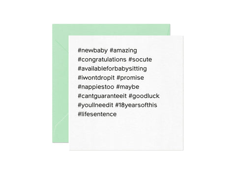 Card Nest Hash Tag New Baby Card - ash-dove