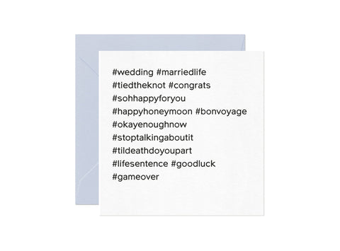 Card Nest Hash Tag Wedding Card - ash-dove
