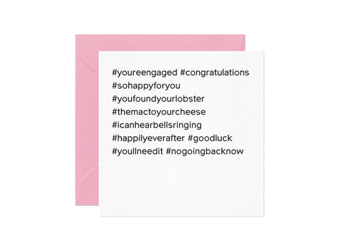 Card Nest Hash Tag Engagment Card - ash-dove