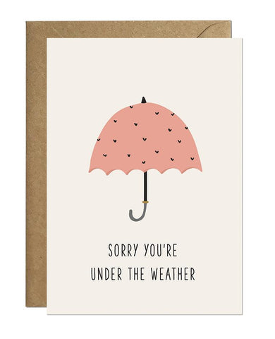 Under The Weather Get Well Card Greeting Cards Ricicle Cards
