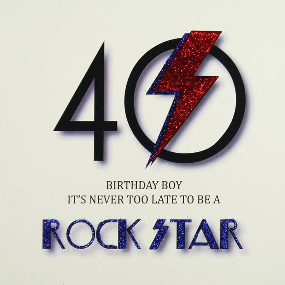 40 Rock Star Birthday Card by Five Dollar Shake Greeting Cards Five Dollar Shake 