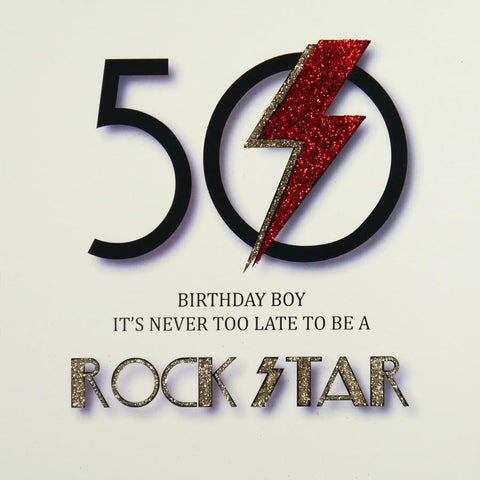 50 Rock Star Birthday Card by Five Dollar Shake Greeting Cards Five Dollar Shake