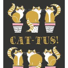 The Artfile Cat-Tus Greeting Card - ash-dove