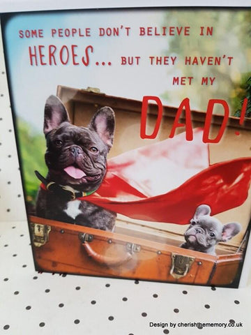 Cute Dog Dad Birthday Greeting Card, Fun Retro Photo Father Birthday Card Happy Birthday Card, Super Hero Card For Great Dads someone_else