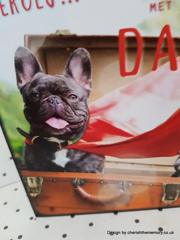 Cute Dog Dad Birthday Greeting Card, Fun Retro Photo Father Birthday Card Happy Birthday Card, Super Hero Card For Great Dads someone_else
