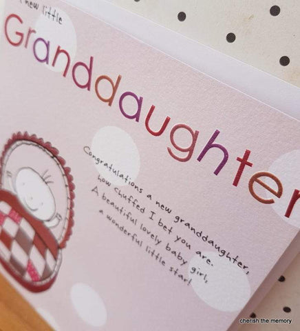 Foiled New Baby Granddaughter Greeting Card pastel pink, A wonderful star is born greeting card, Brilliant news congratulations Baby Girl someone_else