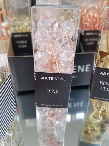 Rose Gold Crystal Push Pins, Pretty Office Stationery For Girls, Gold Binder Clips For Desks, Stationery Gifts For New Businesses someone_else