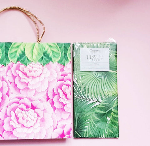 Palm Fronds Tissue Paper Pack, Green Jungle Leaves Exotic Wrapping Paper, Garden Lover Present Wrapping Sheets X 4 Large Pieces by Caspari someone_else