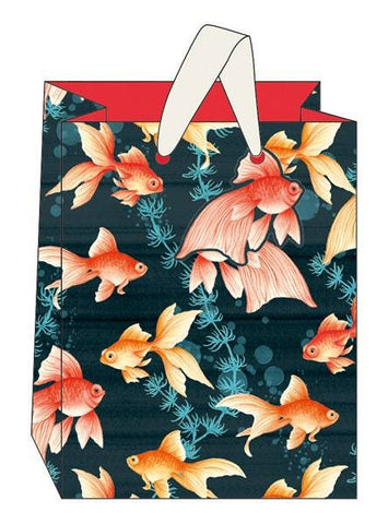 GoldFish Gift Bag Bundle, 2 x Fishing Lovers Birthday Present Wrapping, Die Cut Koi Carp Fish Gift Tag, Japanese Fish Gift Bag Set someone_else