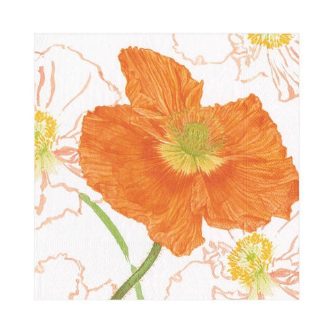 Large Poppy Field Paper Napkins, 20 Caspari Luncheon Paper Serviette, Triple Ply Napkins Connecticut Garden Collection, Paper Napkins UK someone_else