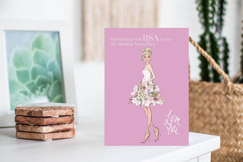 Fabulous Wife Wedding Anniversary Card, Personalised Anniversary Cards For Wife, 1st Wedding Anniversary Paper Custom Card, My Wife Card i_did