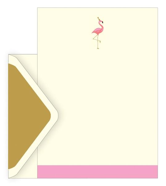 The Artfile Flamingo Boxed Letter Set - ash-dove