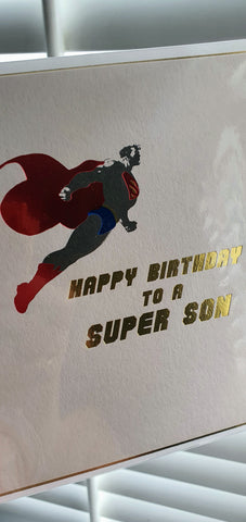 Super Son Birthday Card by Five Dollar Shake Greeting Cards Five Dollar Shake