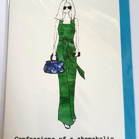 CONFESSIONS OF A SHOPAHOLIC GREETING CARD BY PROUD LONDON Greeting Cards PROUD LONDON 