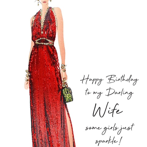 Darling Wife Birthday Card by Five Dollar Shake Greeting Cards Five Dollar Shake 