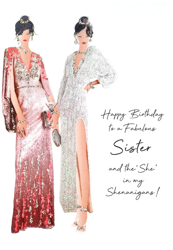 Happy Birthday Fabulous Sister Card by Five Dollar Shake Greeting Cards Five Dollar Shake 
