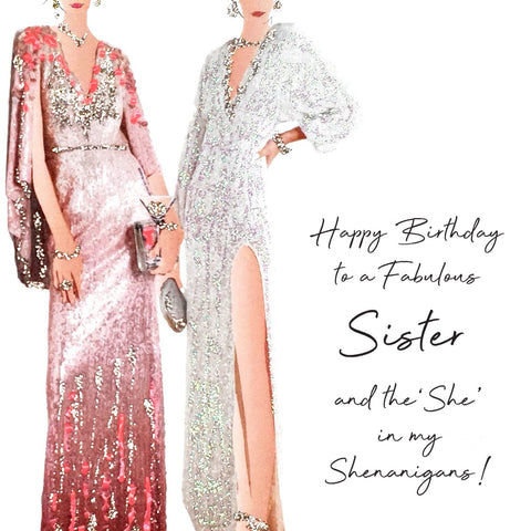 Happy Birthday Fabulous Sister Card by Five Dollar Shake Greeting Cards Five Dollar Shake 