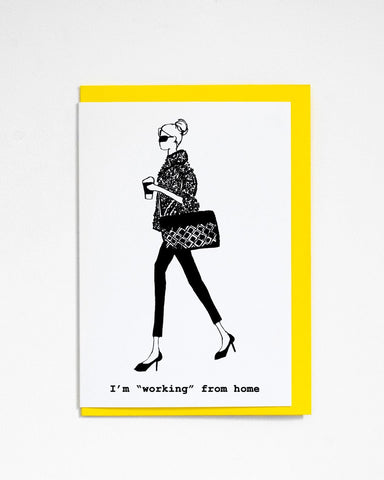 WORKING FROM HOME GREETING CARD BY PROUD LONDON Greeting Cards PROUD LONDON 