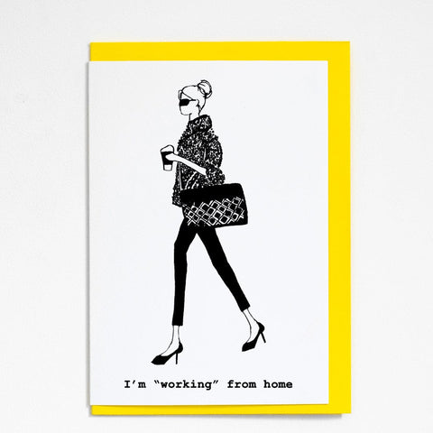WORKING FROM HOME GREETING CARD BY PROUD LONDON Greeting Cards PROUD LONDON 