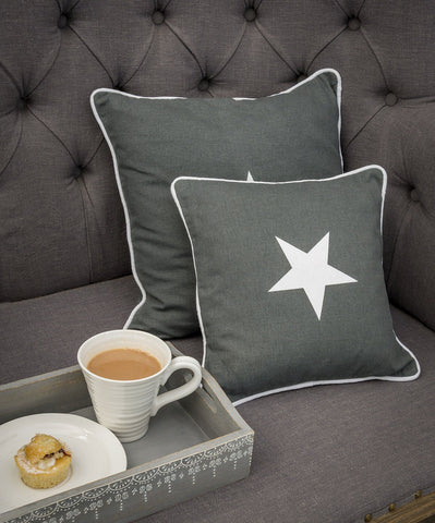 Grey Star Applique Star Cushion by Retreat Home Shopping Retreat Home 