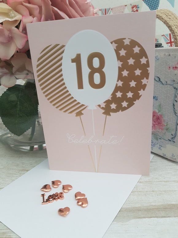 Pink 18th Happy Birthday Card