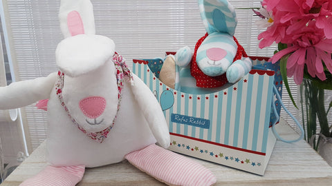 Rufus Rabbit Soft Toy Pink - ash-dove