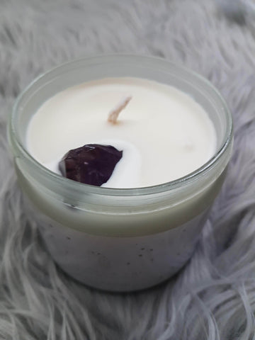 Wellbeing Amethyst Crystal Candle Shopping,Gifts,Candles The Owl and The Apothecary 