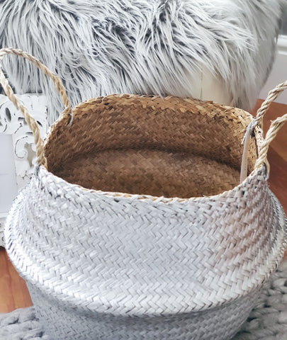 Silver Seagrass Basket by Retreat Home Shopping Retreat Home 