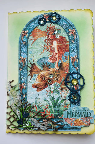 Steampunk Personalised Mermaid Card Greeting Cards Ash & Dove 