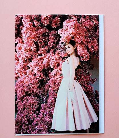 Audrey Hepburn Vogue Blank Greeting Card by Artpress Greeting Cards Artpress 