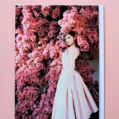 Audrey Hepburn Vogue Blank Greeting Card by Artpress Greeting Cards Artpress 