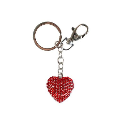 Red Heart Diamante Glitter Key Ring by Artbene - ash-dove