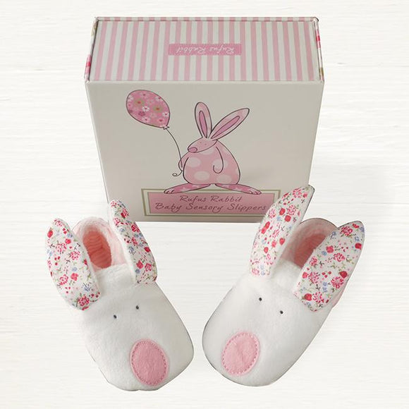 Rufus Rabbit Baby Slippers - Girl 0 - 6m - ash-dove