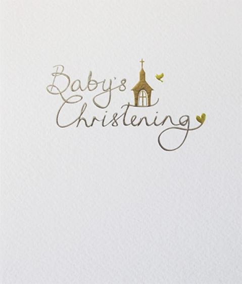 Elegant Baby's Christening Card by Paperlink - ash-dove