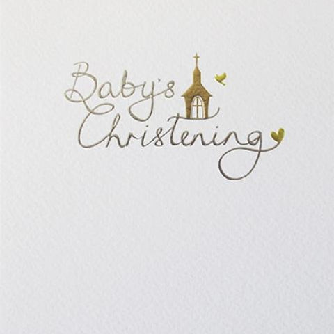 Elegant Baby's Christening Card by Paperlink - ash-dove