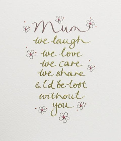 Mum we laugh we love mother's day card by Paperlink - ash-dove