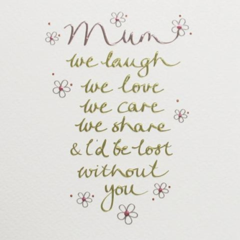 Mum we laugh we love mother's day card by Paperlink - ash-dove