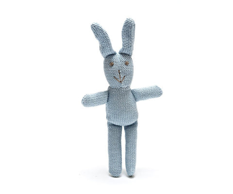 Organic Blue Rattle Bunny by Best Years - ash-dove