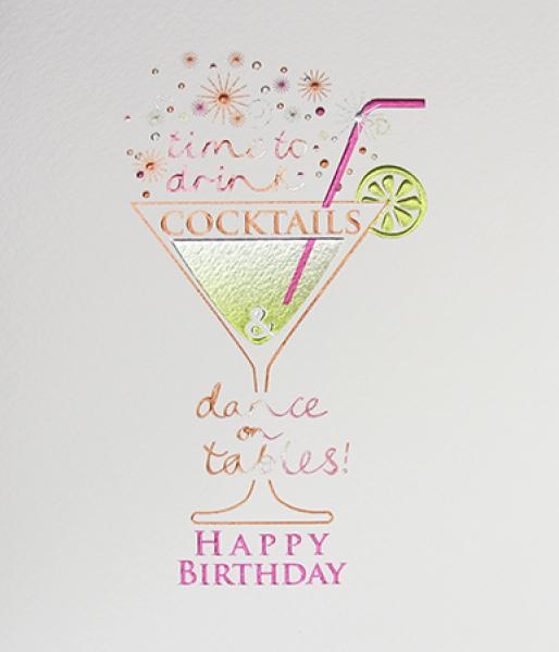 Cocktails Birthday Card by Paperlink - ash-dove